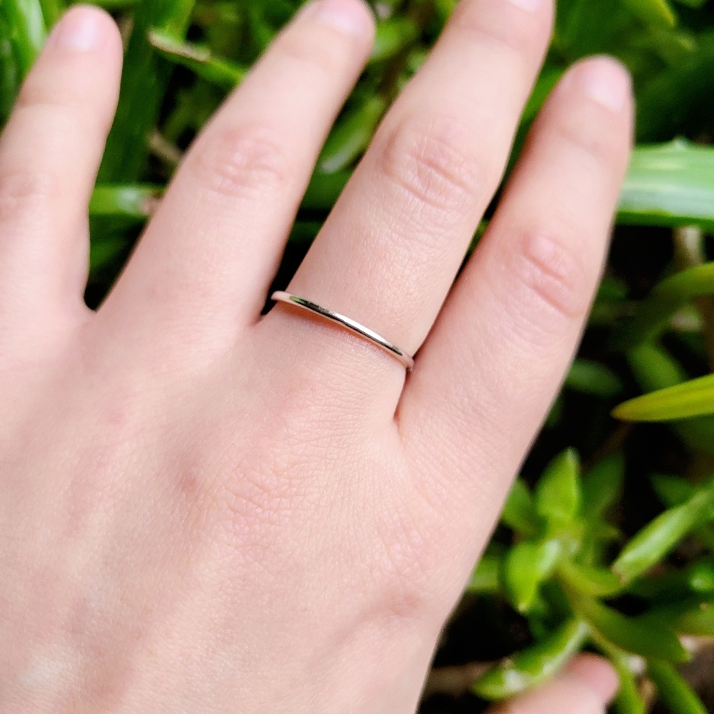 New Classic Silver Simple Dainty Thin Ring Band
